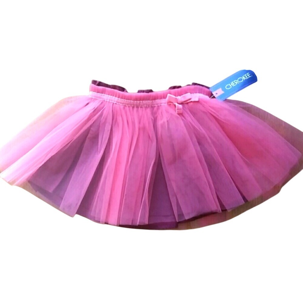 Cherokee‎ Girls Pink and Burgundy Ballet Style Poof Tutu Skirt 2T